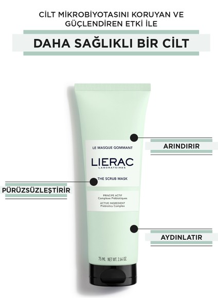 Scrub Mask Beyaz Kil ve Mikro Granül İçeren, Arındırıcı, Vegan, Peeling Yüz Maskesi 75 ml