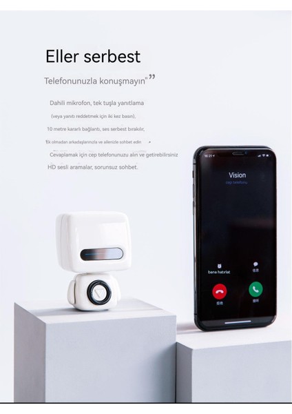 Robot Mini Bluetooth Hoparlör Taşınabilir Kablosuz Hoparlör (Yurt Dışından)
