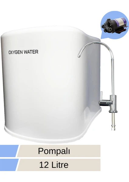 Oxygen Water 14 Aşamalı Pompalı 12 Litre Çelik Tanklı Su Arıtma Cihazı