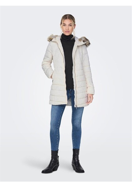 15183994 Onlnewellan Quılted Hood Fur Coat cc Otw