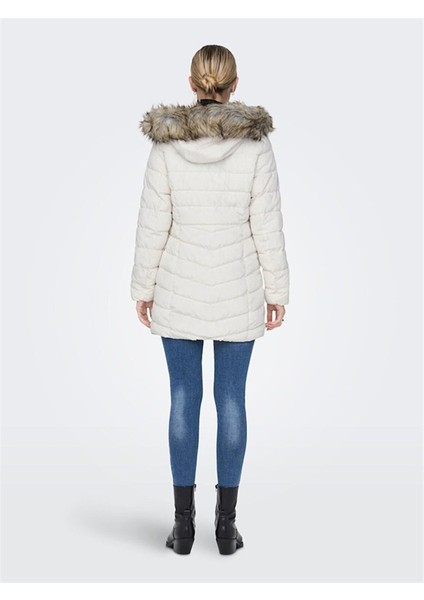 15183994 Onlnewellan Quılted Hood Fur Coat cc Otw