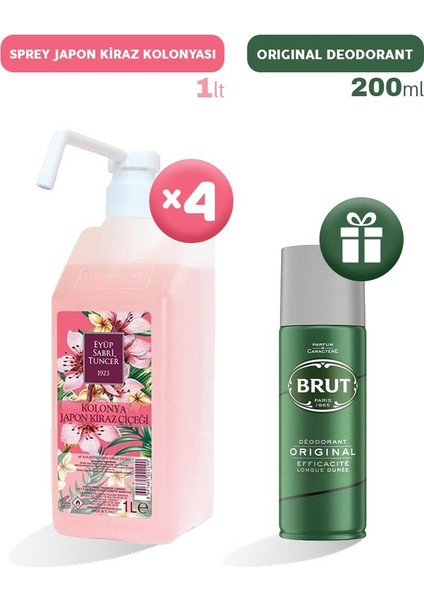 Sprey Japon Kiraz Kolonyası 1 Lt X 4, Erkek Deodorant Li