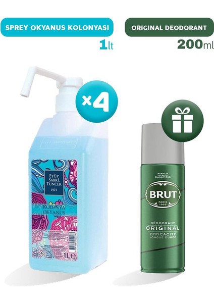 Sprey Okyanus Kolonyası 1 Lt X 4, Erkek Deodorant Li