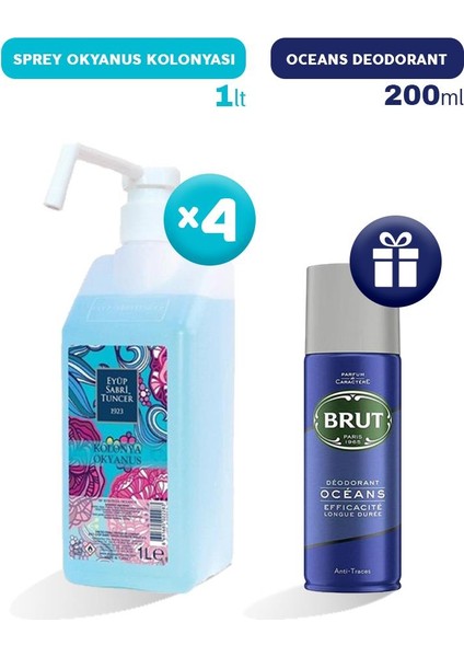 Sprey Okyanus Kolonyası 1 Lt X 4, Erkek Deodorant Li