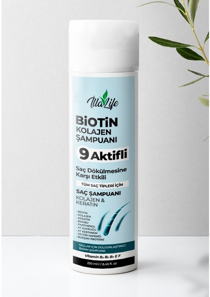 illa Life 9 Aktifli Keratin Biotin Hızlı Etkili Bakım Şampuanı 250 ML fırsatları
