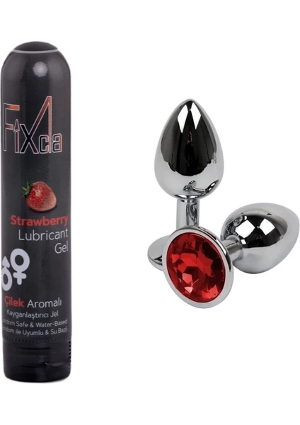 Kayganlaştırıcı Jel Strawberry 125 Ml Ve S Plug 2'Li Set