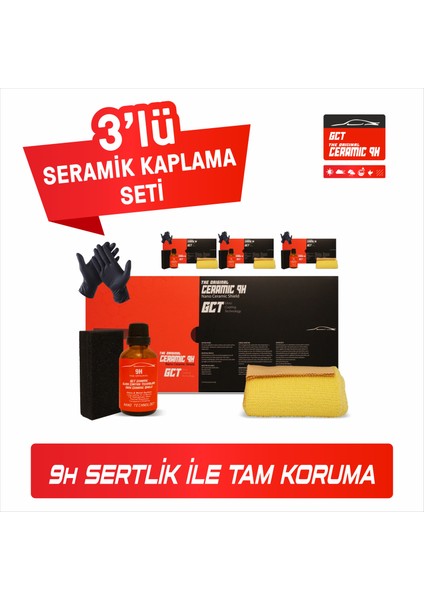 3'lü Set Seramik Kaplama Gct The Orıgınal Ceramıc 9h 50ML