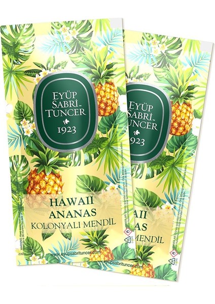 Hawaii Ananas Kolonyalı Mendil 150LI 5X10 Küçük Boy