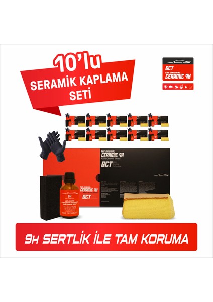 10'lu Set Seramik Kaplama Gct The Orıgınal Ceramıc 9h 50ML