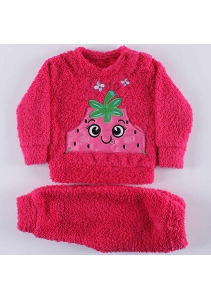 Kız Bebek Fuşya Çilekli Welsoft 2'li Peluş Takım