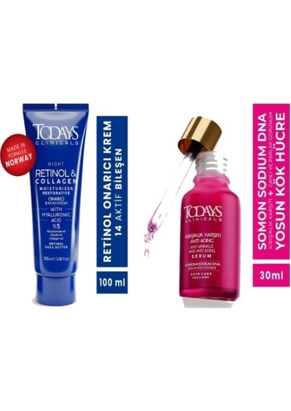 Todays Clinicals Krem - Retinol 100 ml + Serum 30 ml