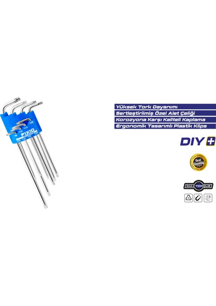 FX5008 8 Parça Uzun Torx Allen Takımı/seti