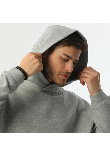 Organik Kanguru Cepli Kapüşonlu Erkek Sweatshirt indirimleri
