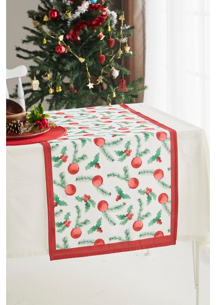 Kırmızı Yılbaşı Topu Christmas Runner