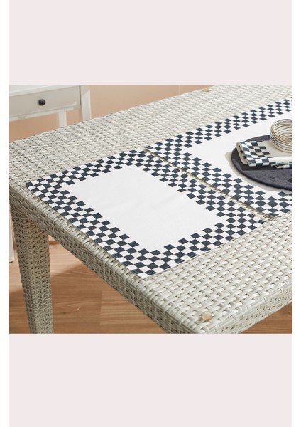 Dama Desen Runner 4'lü Amerikan Servis Set
