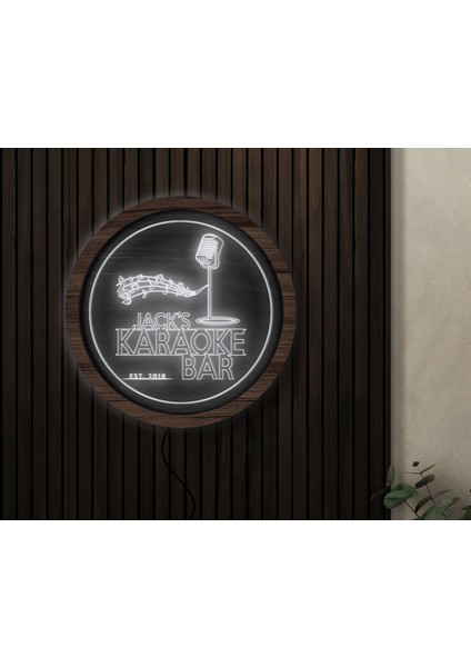 Kişiye Özel LED Işıklı Yuvarlak Bar Tabelası, Işıklı Tabela, Bar Dekorasyonu, Duvar Dekoru, Home Bar Tabela-22