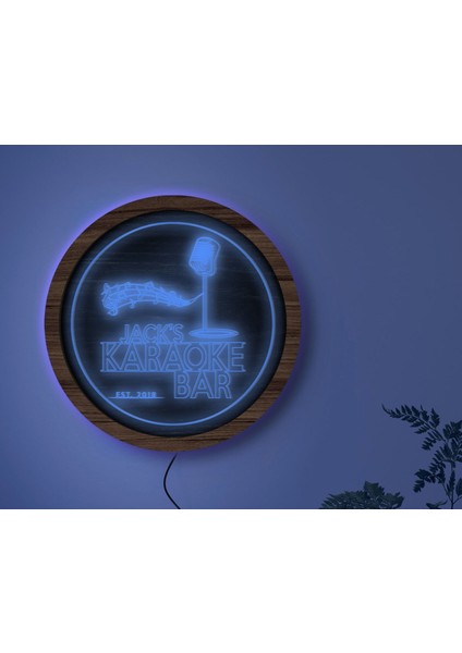 Kişiye Özel LED Işıklı Yuvarlak Bar Tabelası, Işıklı Tabela, Bar Dekorasyonu, Duvar Dekoru, Home Bar Tabela-22