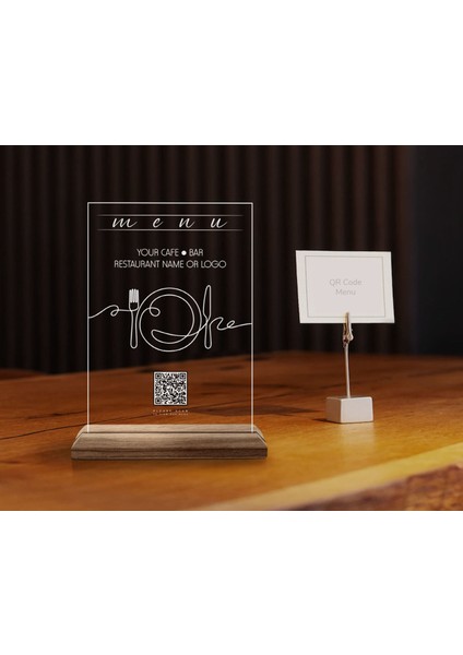 Restoran & Cafe & Barlara Özel Ahşap Standlı Pleksi Qr Kod Menü, Cafe&bar Için Qr Kodlu Tabela, Qr Kodlu Masa Dekoru-8