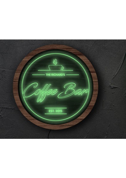 Kişiye Özel LED Işıklı Yuvarlak Bar Tabelası, Işıklı Tabela, Bar Dekorasyonu, Duvar Dekoru, Home Bar Tabela-14