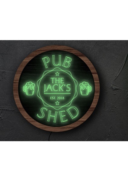 Kişiye Özel LED Işıklı Yuvarlak Bar Tabelası, Işıklı Tabela, Bar Dekorasyonu, Duvar Dekoru, Home Bar Tabela-28