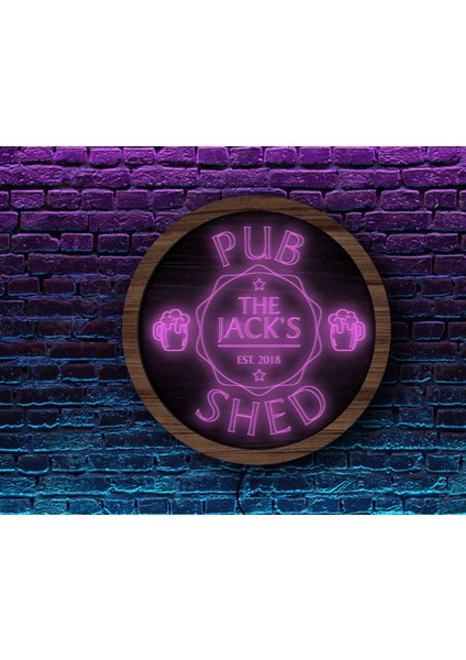 Kişiye Özel LED Işıklı Yuvarlak Bar Tabelası, Işıklı Tabela, Bar Dekorasyonu, Duvar Dekoru, Home Bar Tabela-28