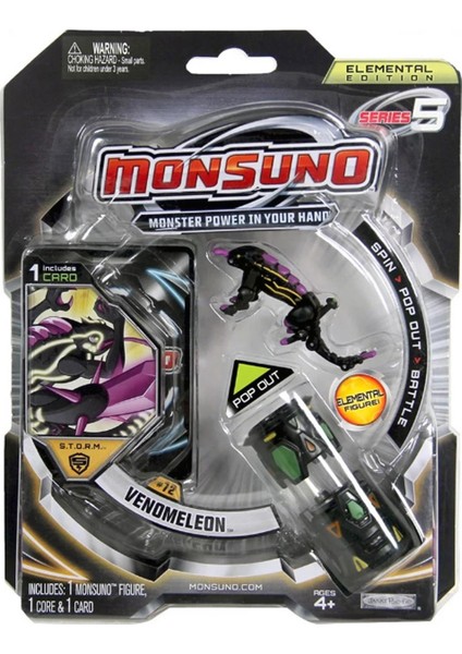 Giochi Preziosi Monsuno, Lisanslı Venomeleon Figür,  Fırlatma Tüpü ve Oyun Kartı