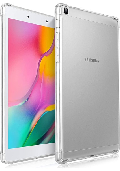 Samsung Galaxy Tab A 8.0 T290 Köşe Korumalı Şeffaf Anti Shock Slikon Kılıf