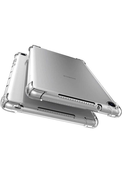 Apple iPad 9. Nesil 10.2 Inç 2021 Köşe Korumalı Şeffaf Anti Shock Slikon Kılıf + Nano Ekran Koruyucu A2605 A2603 A2604 A2602 Seri