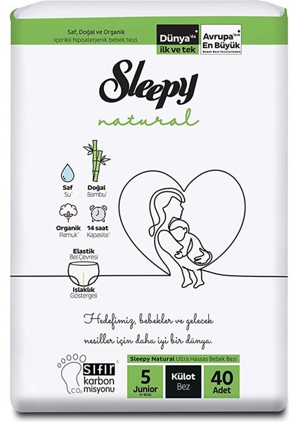 Natural Külot Bez Jumbo 5 Beden 11-18 kg 40 Adet