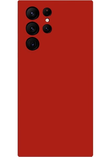 Casestreet Samsung Galaxy S23 Ultra Kılıf Kamera Korumalı Alp Mat Silikon Kırmızı
