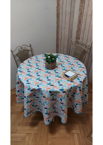 Duck (Sıvı Itici ,leke Tutmaz) Kumaş,yuvarlak Yemek Masası Örtüsü