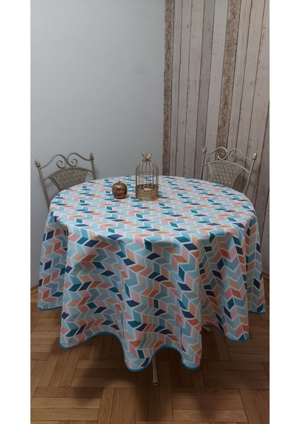 Duck (Sıvı Itici ,leke Tutmaz) Kumaş,yuvarlak Yemek Masası Örtüsü