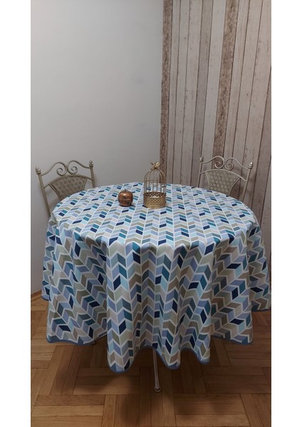 Duck (Sıvı Itici ,leke Tutmaz) Kumaş,yuvarlak Yemek Masası Örtüsü