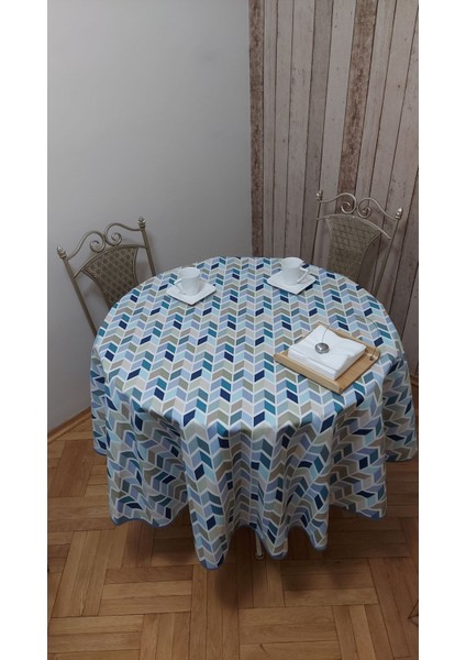 Duck (Sıvı Itici ,leke Tutmaz) Kumaş,yuvarlak Yemek Masası Örtüsü