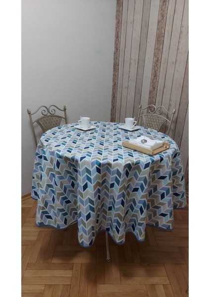Duck (Sıvı Itici ,leke Tutmaz) Kumaş,yuvarlak Yemek Masası Örtüsü