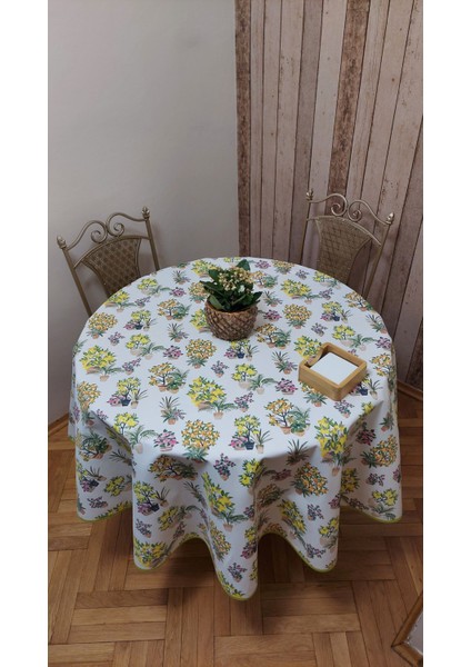 Duck (Leke Itici ,leke Tutmaz) Kumaş,yuvarlak Yemek Masası Örtüsü