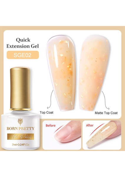 7ml Gold Flakes Glitter Quick Building Gel SGE02 (55453)