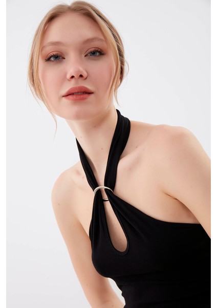 Boyundan Bağlamalı Tokalı Bluz fiyatları