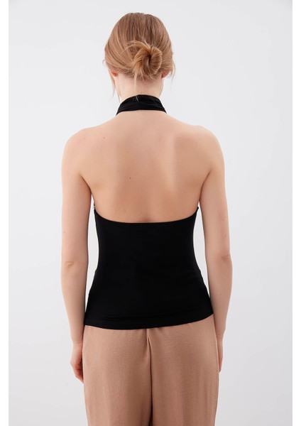 Boyundan Bağlamalı Tokalı Bluz indirimleri