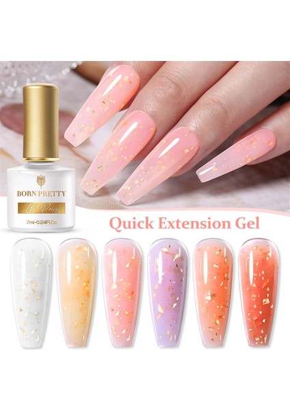 7ml Gold Flakes Glitter Quick Building Gel SGE04 (55453)