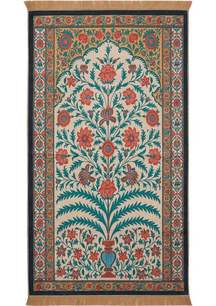 Gold Kadife Halı Seccade 65x115 cm Klasik Desen, Kolay Temizlenir ve Şık Kullanım