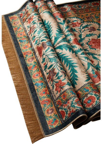 Gold Kadife Halı Seccade 65x115 cm Klasik Desen, Kolay Temizlenir ve Şık Kullanım modelleri