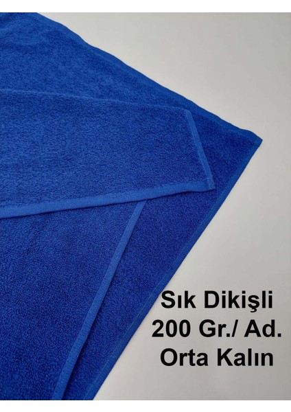 3'lü Royal Mavi Pamuklu Berber Havlusu Kuaför Havlusu - 50x90 cm - Su Çekici ve Dayanıklı