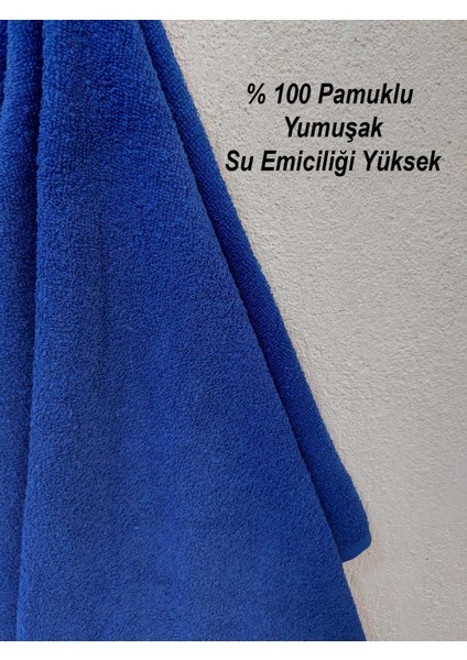 3'lü Royal Mavi Pamuklu Berber Havlusu Kuaför Havlusu - 50x90 cm - Su Çekici ve Dayanıklı