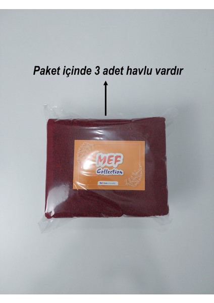 3'lü Bordo Pamuklu Berber Havlusu Kuaför Havlusu - 50x90 cm - Su Çekici ve Dayanıklı indirimleri