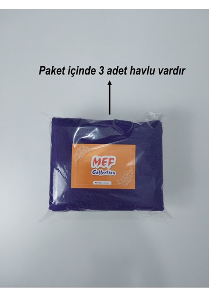 3'lü Mor Pamuklu Berber Havlusu Kuaför Havlusu - 50x90 cm - Su Çekici ve Dayanıklı indirimleri