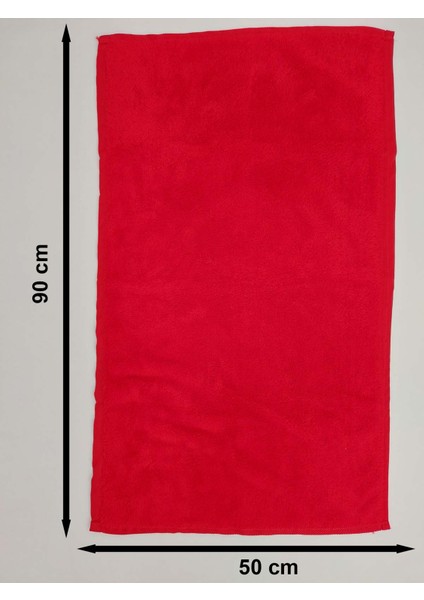 3'lü Kırmızı Mikrofiber Boya Tutmayan Kuaför Havlusu Berber Havlusu - 50x90 cm - Leke ve Solmaya Dayanıklı