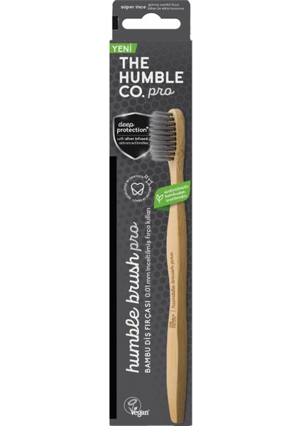 The Humble Co. Pro Serisi Bambu Diş Fırçası Süper Ince Gümüş Içerikli 0.01 mm İnceltilmiş Fırça Kılları