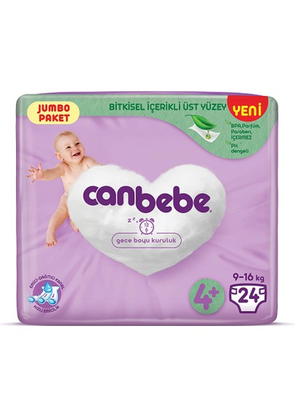 Maxi Plus 4+ Beden Jumbo Paket Bebek Bezi 24 Adet