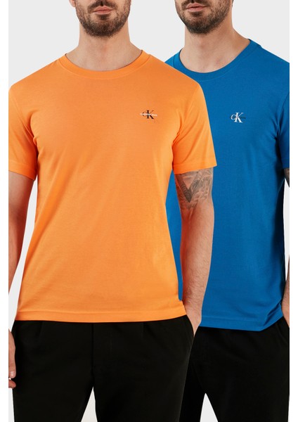 Organik Pamuklu Regular Fit 2'li T Shirt J30J320199C3B Erkek T Shirt J30J320199 C3B